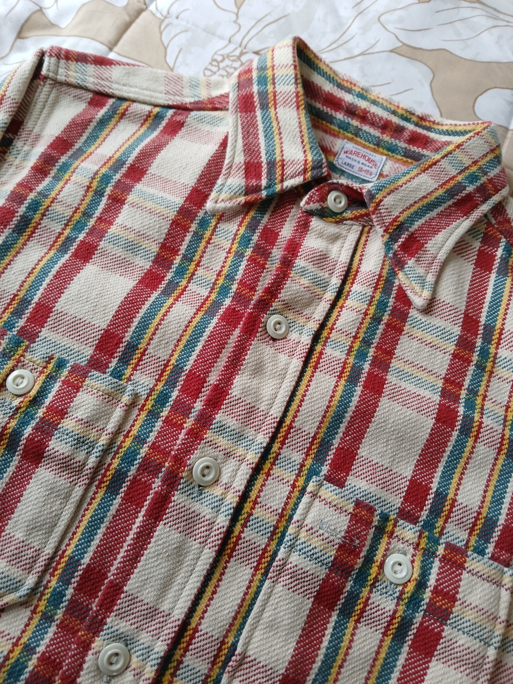 Warehouse & Co 3104 Plaid Flannel Shirt - Red/Yellow - Picture 4 of 12
